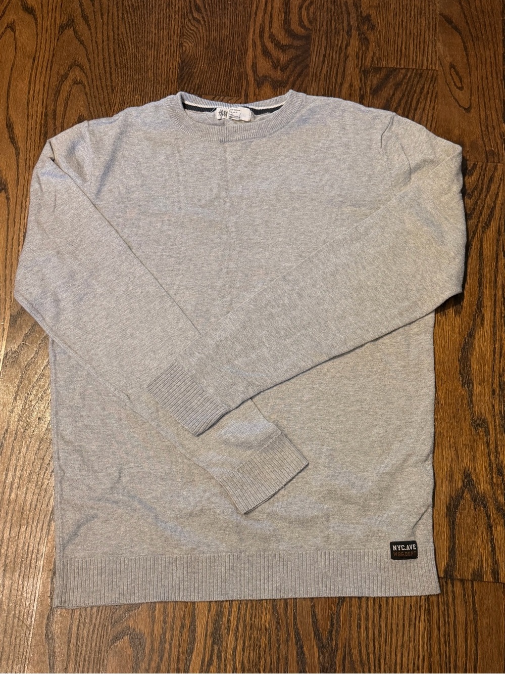 H&M Light Gray Crewneck Sweater for small Men